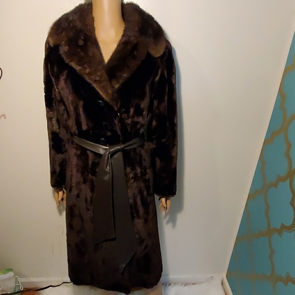 Mink collar Fur Coat - Picture 2 of 8